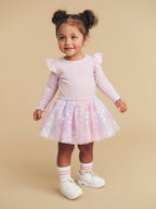 Rainbow Rib Ballet Onesie - Bright Orchid