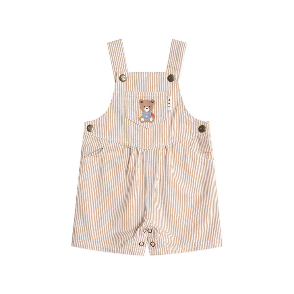 Huxbaby Sandbox Stripe Short Overalls