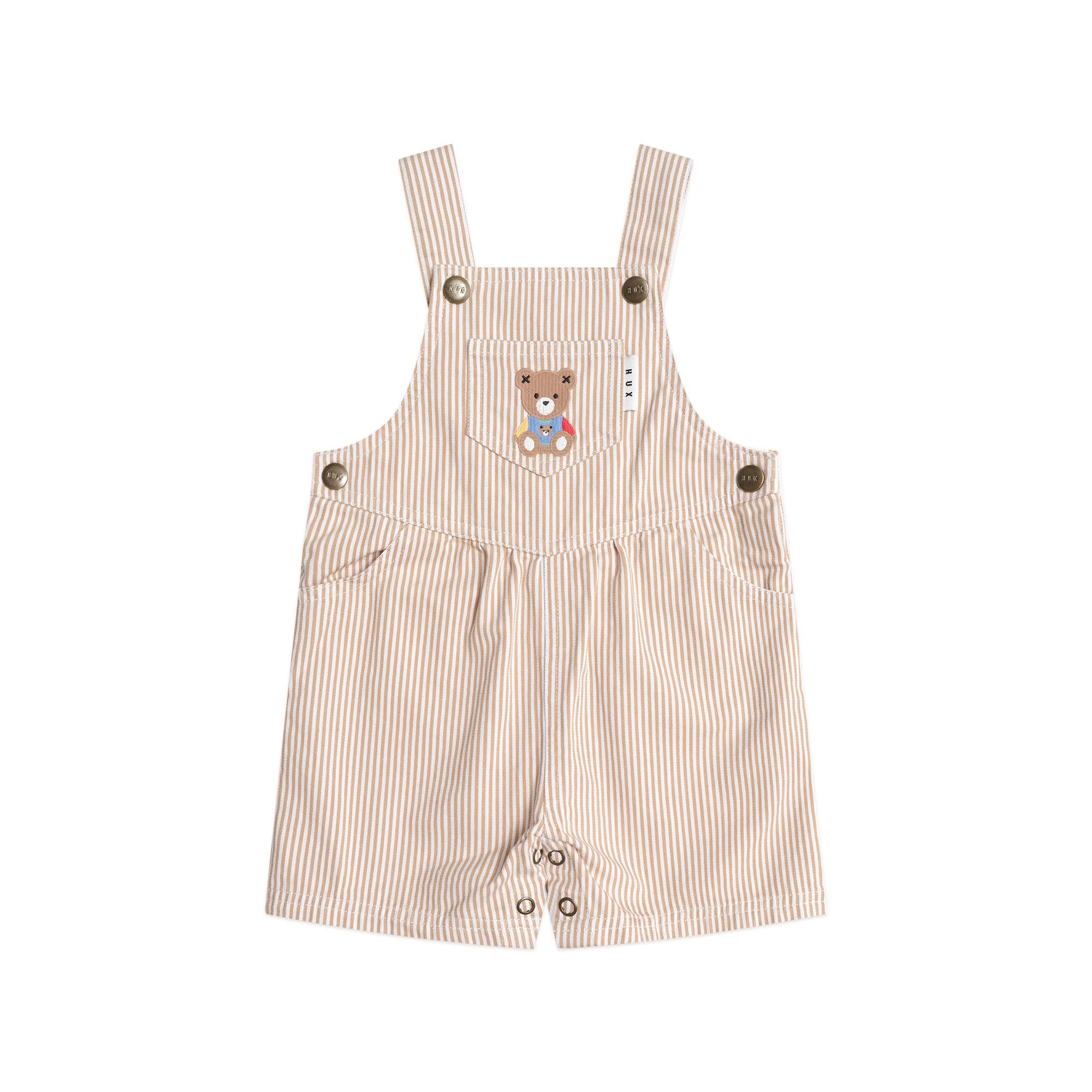 Huxbaby Sandbox Stripe Short Overalls