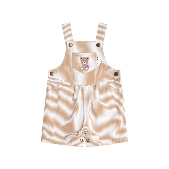 Huxbaby Sandbox Stripe Short Overalls