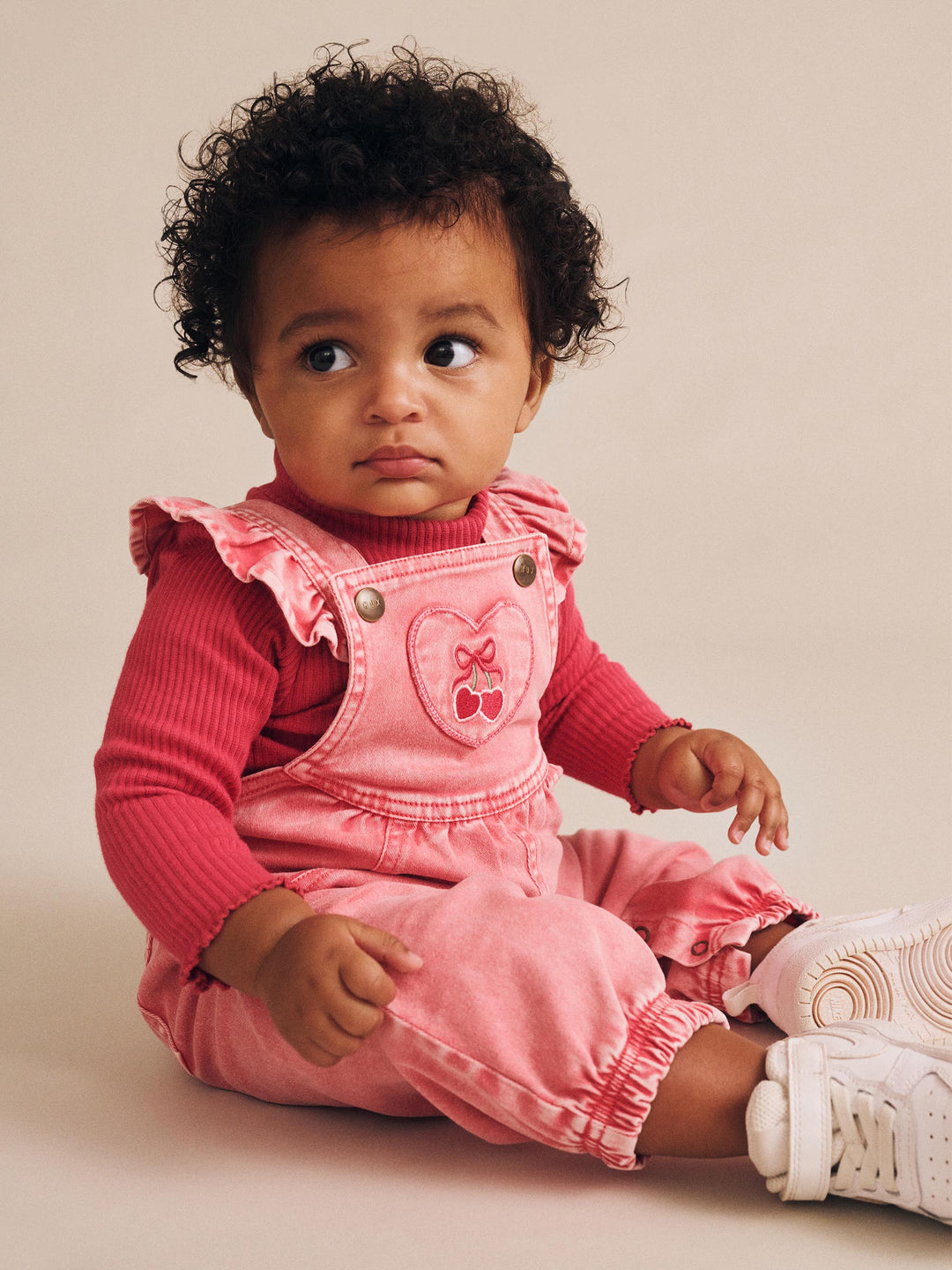 Huxbaby Cherry Heart Vintage Overalls