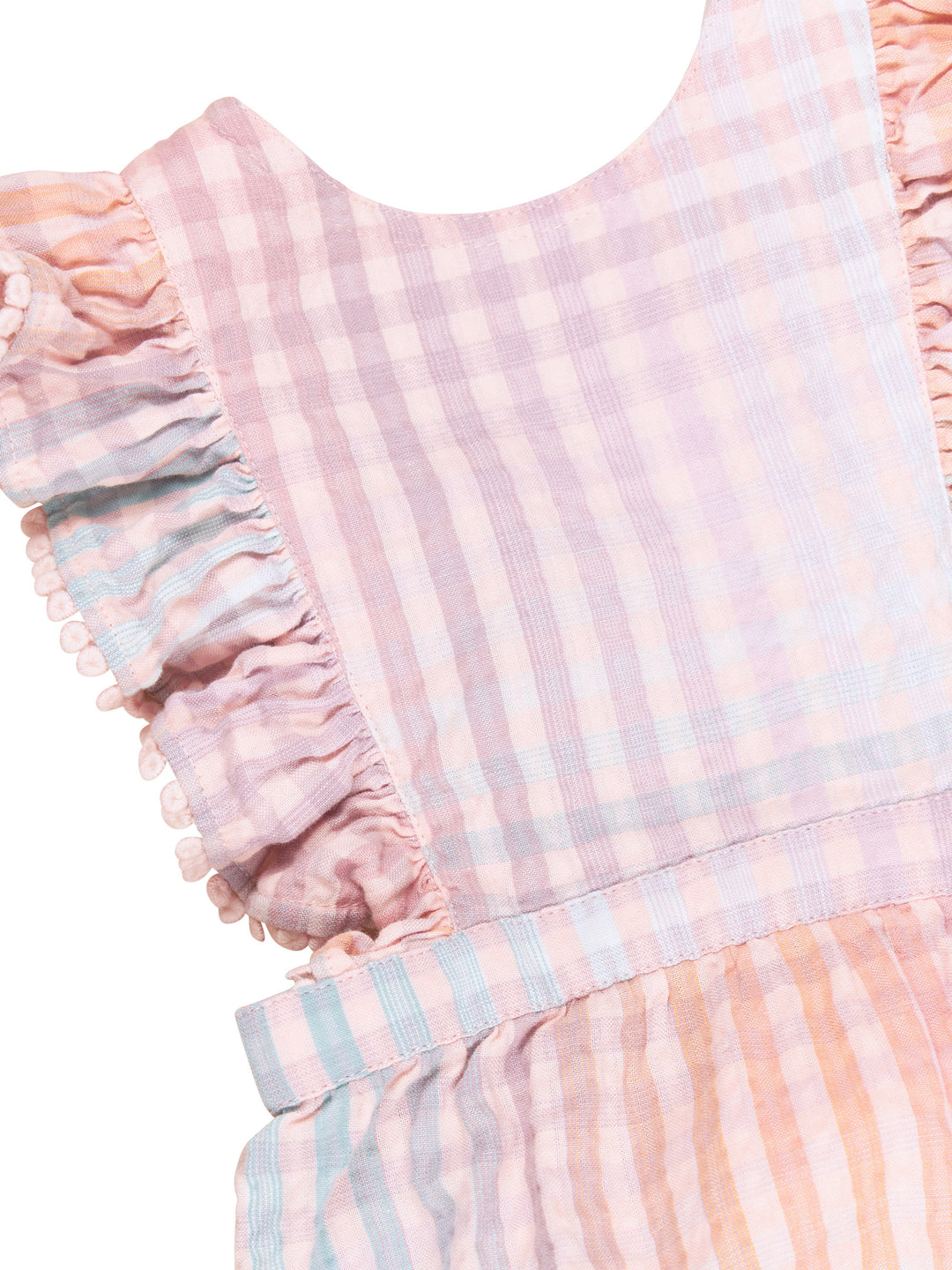 Huxbaby Frill Playsuit - Rainbow Check