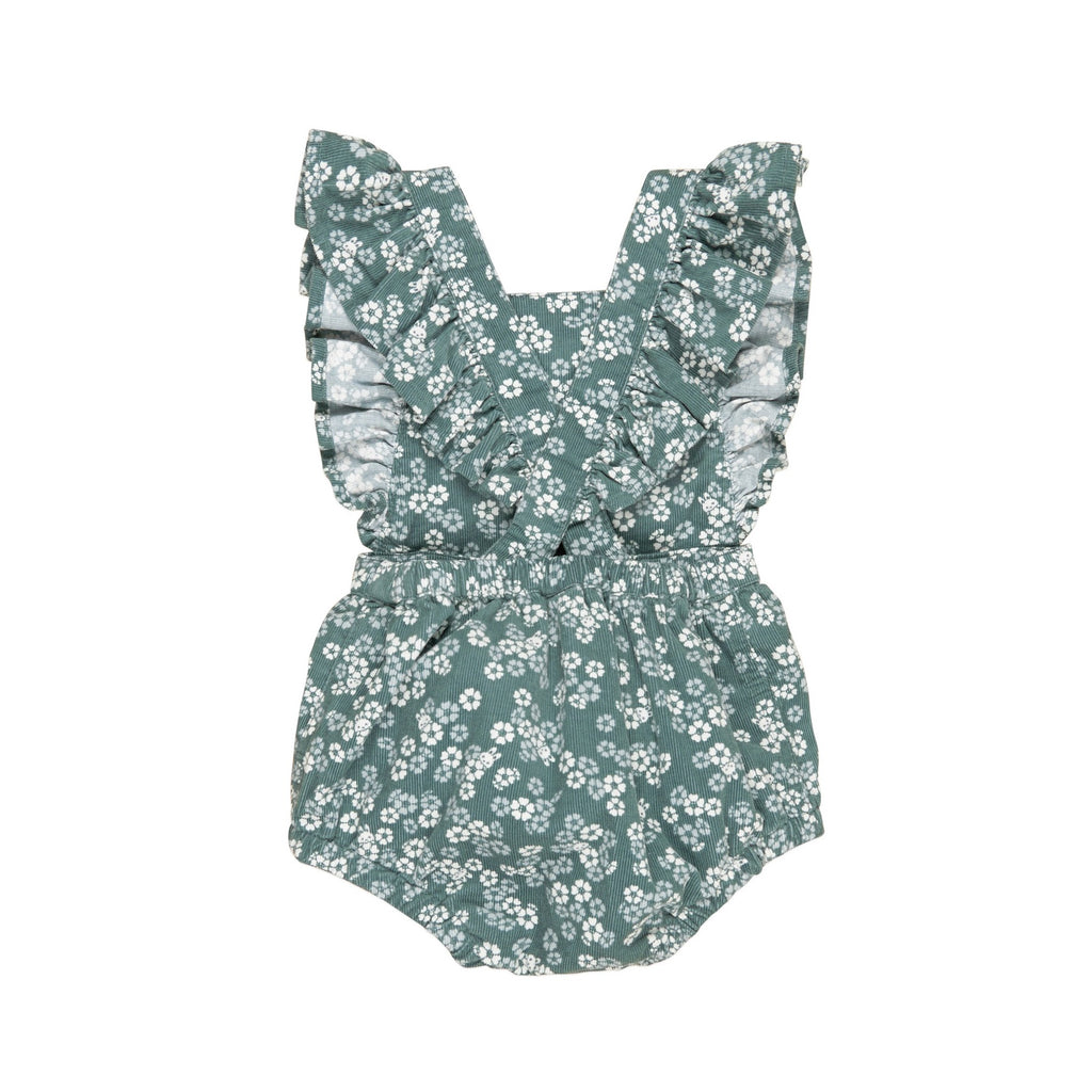 Peek A Boo Bunny Frill Playsuit - Spruce