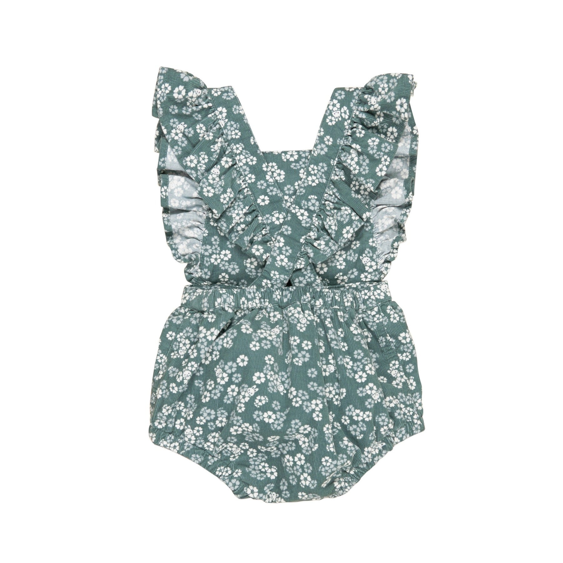 Peek A Boo Bunny Frill Playsuit - Spruce