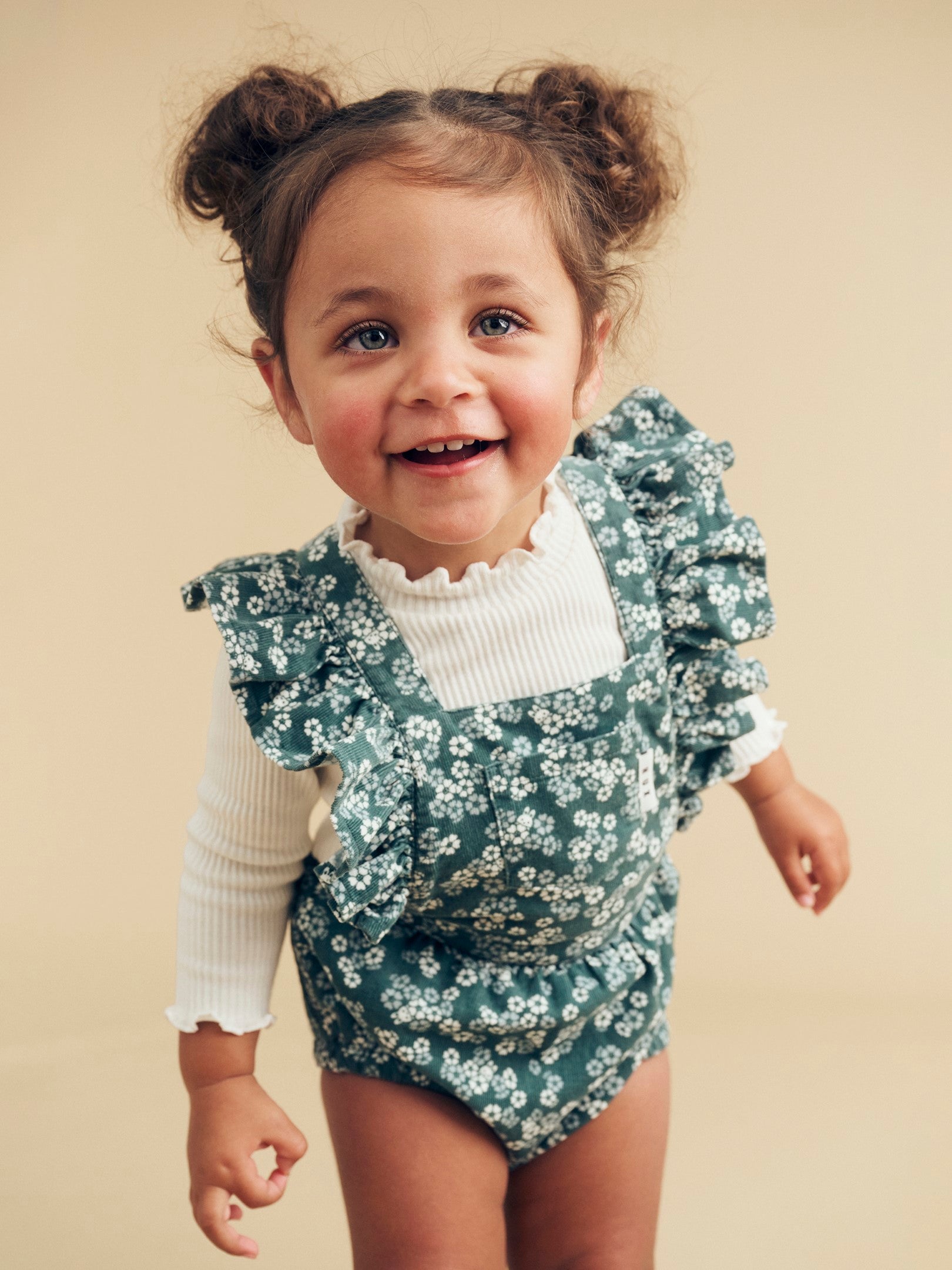 Peek A Boo Bunny Frill Playsuit - Spruce