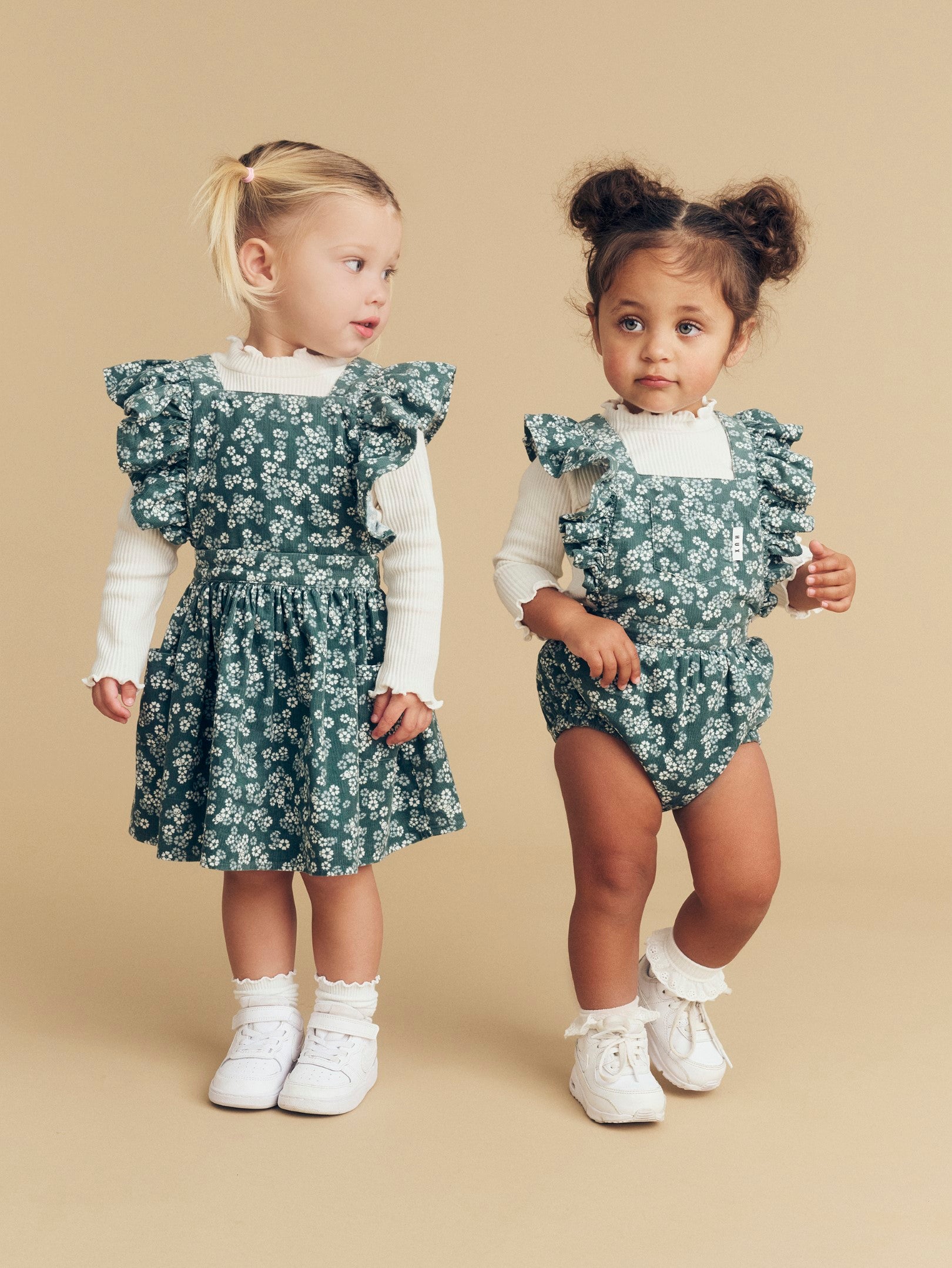 Huxbaby Peek A Boo Bunny Pinafore - Spruce