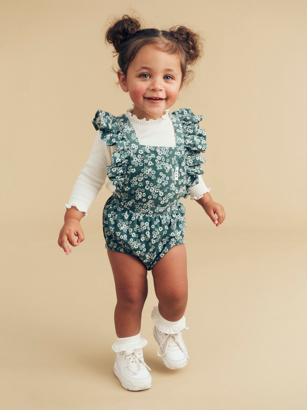 Peek A Boo Bunny Frill Playsuit - Spruce