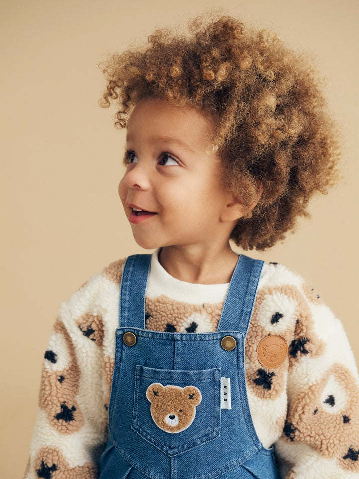 Huxbaby Huxbear Knit Denim Overalls