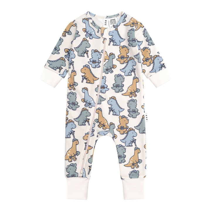 Huxbaby Construction Dinos Romper - Multi