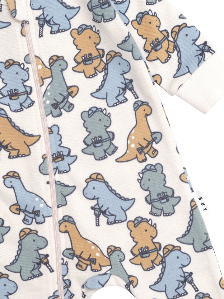 Huxbaby Construction Dinos Romper - Multi