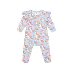 Rainbow Unicorn Frill Romper - Ice Water
