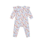 Rainbow Unicorn Frill Romper - Ice Water