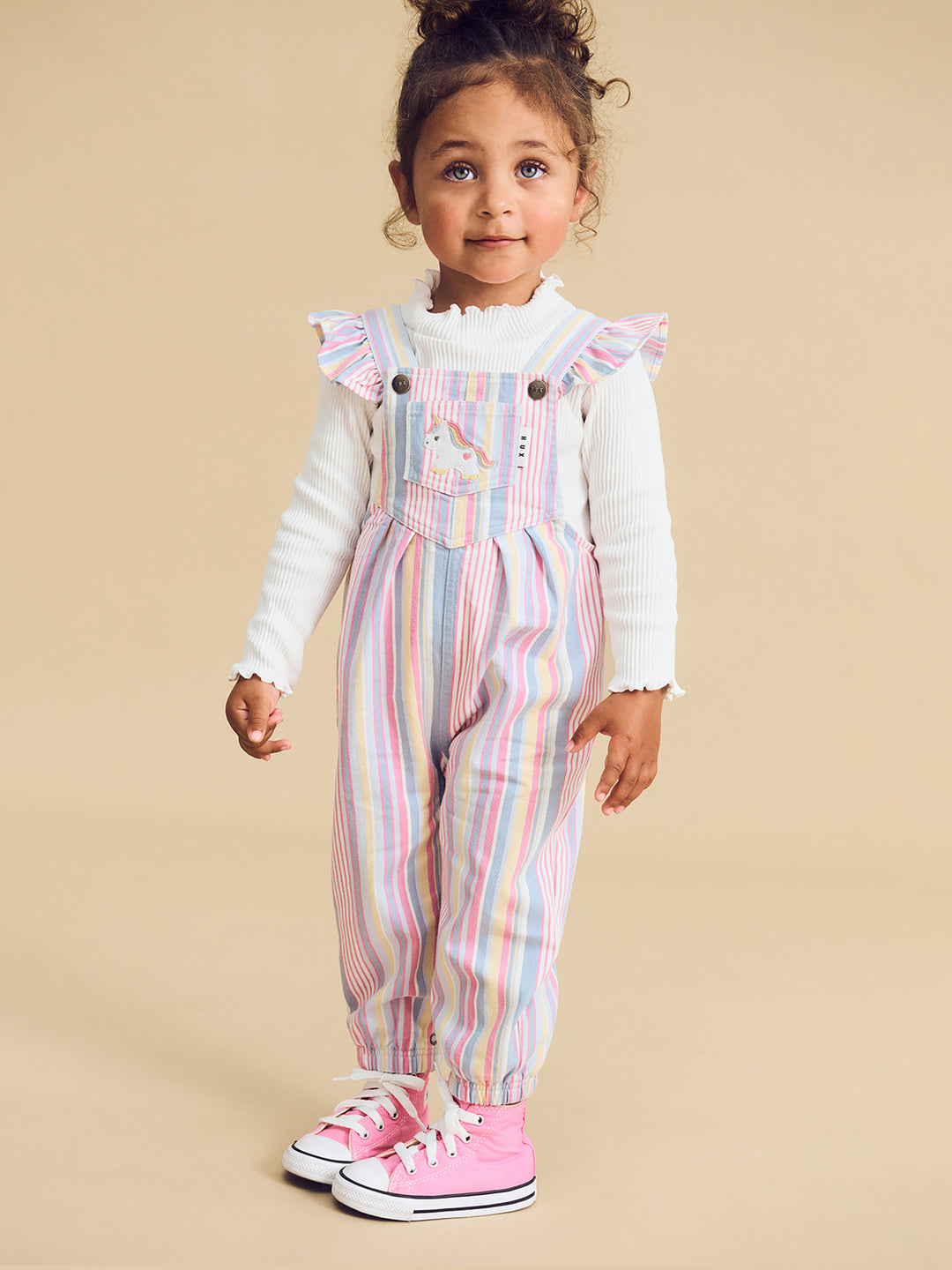 Huxbaby Overall - Rainbow Stripe