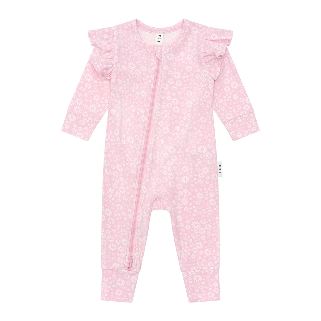 Daisy Seashell Frill Romper - Lilac Mist