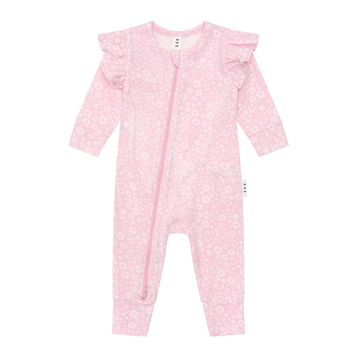 Huxbaby Daisy Seashell Frill Romper - Lilac Mist