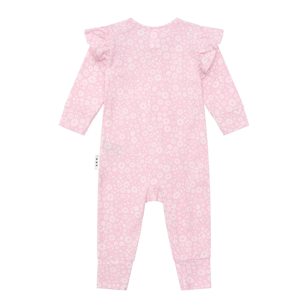 Huxbaby Daisy Seashell Frill Romper - Lilac Mist