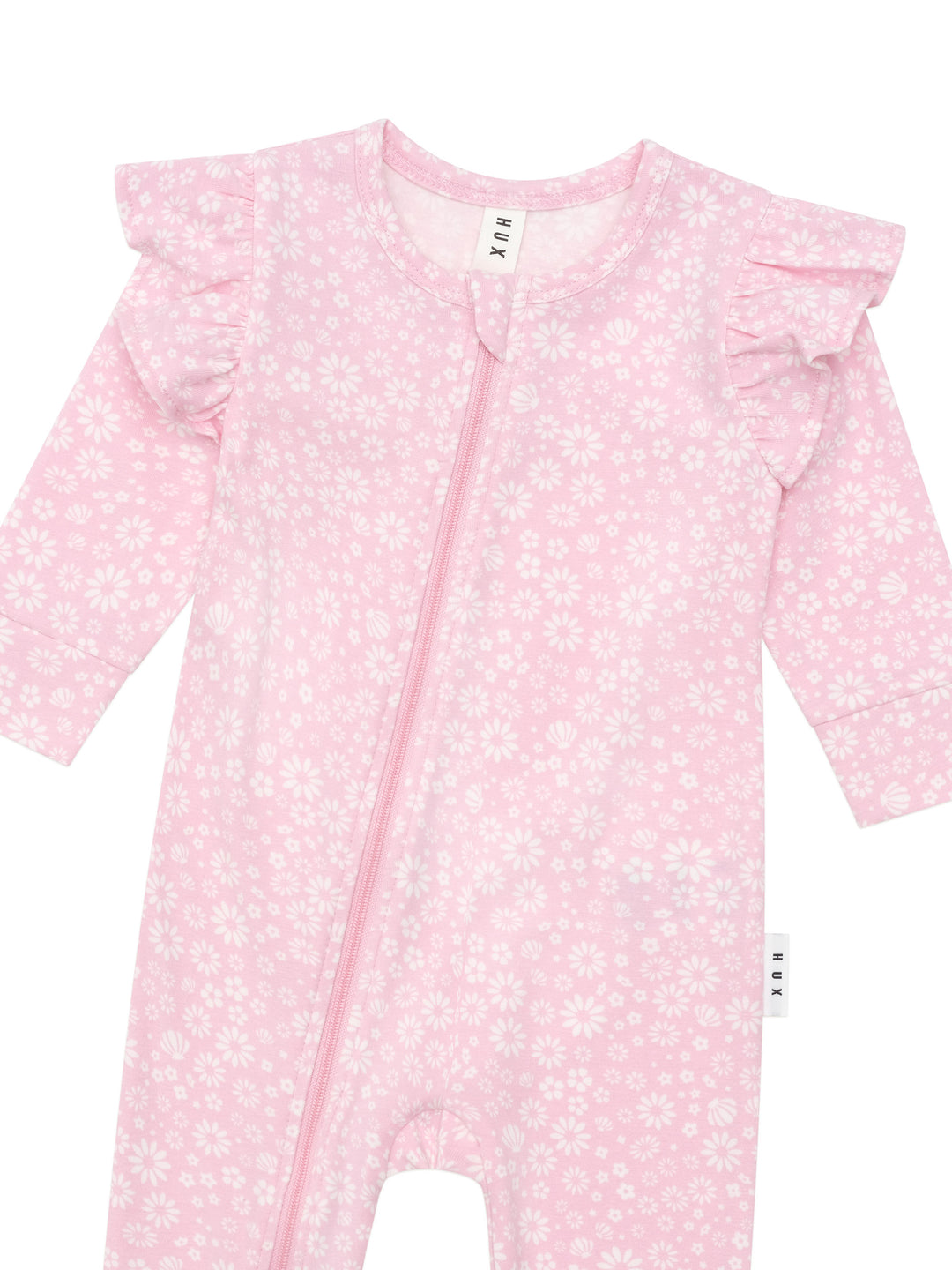 Huxbaby Daisy Seashell Frill Romper - Lilac Mist