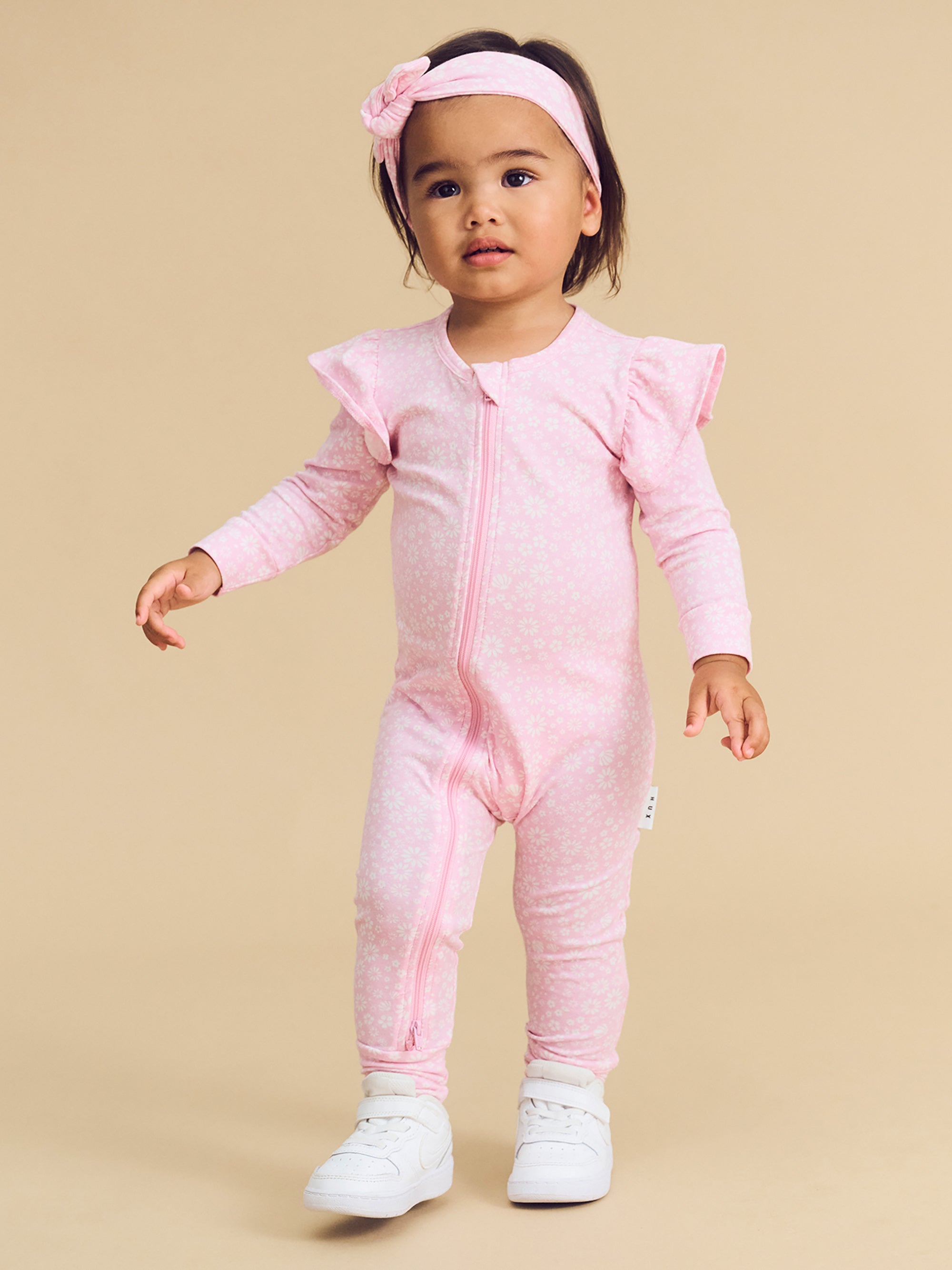 Daisy Seashell Frill Romper - Lilac Mist