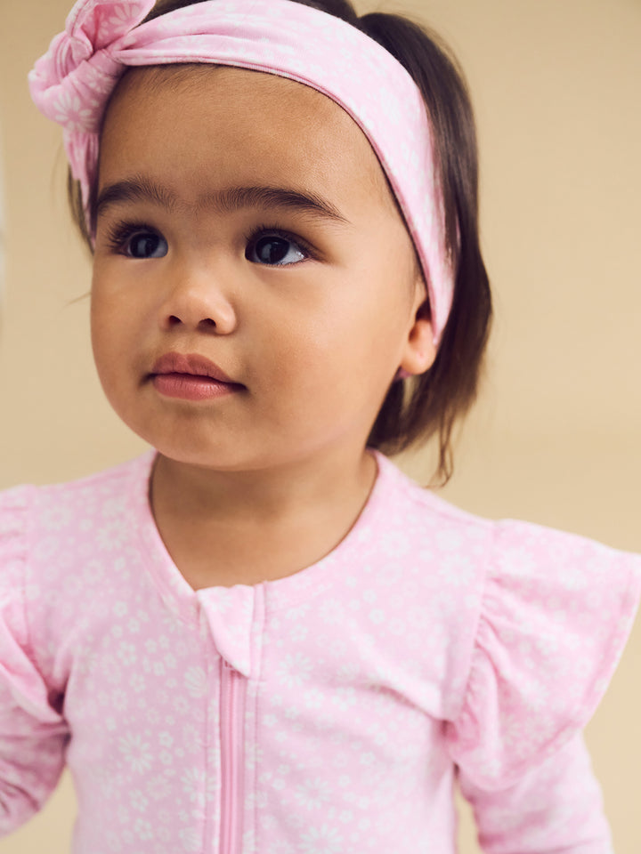 Huxbaby Daisy Seashell Frill Romper - Lilac Mist