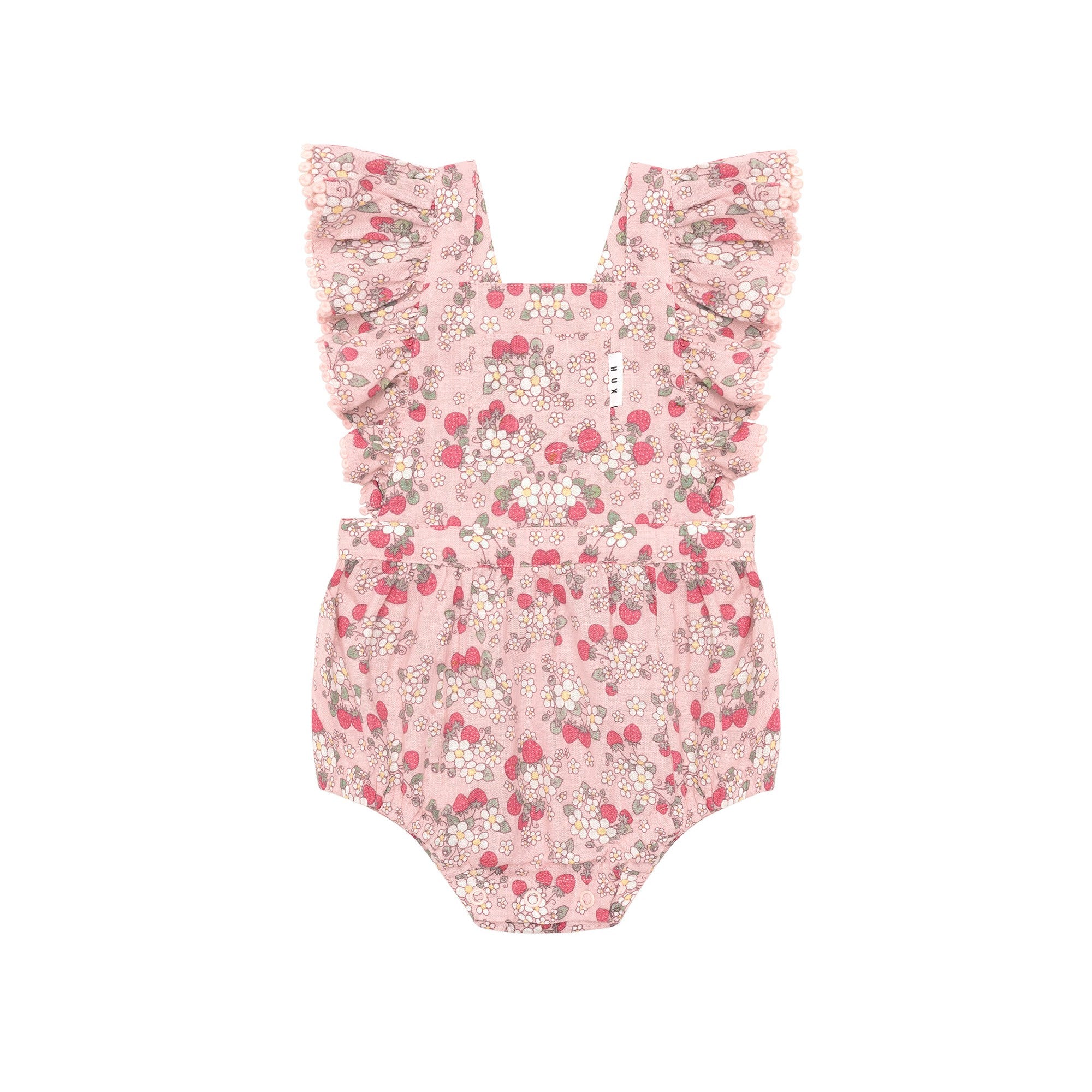 Vintage Strawberry Frill Playsuit Blush - Blush