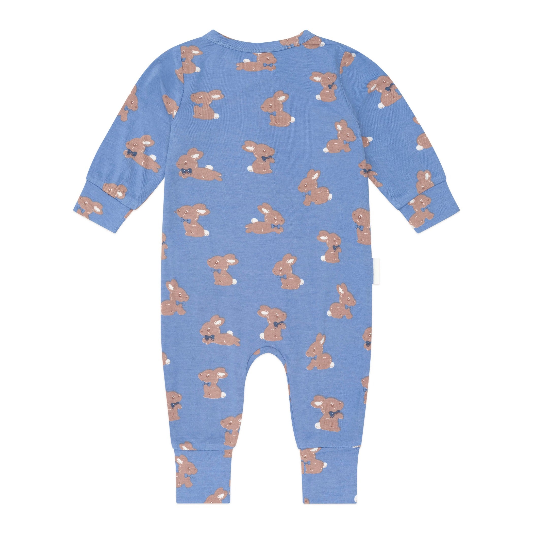 Vintage Blue Bunny Zip Romper