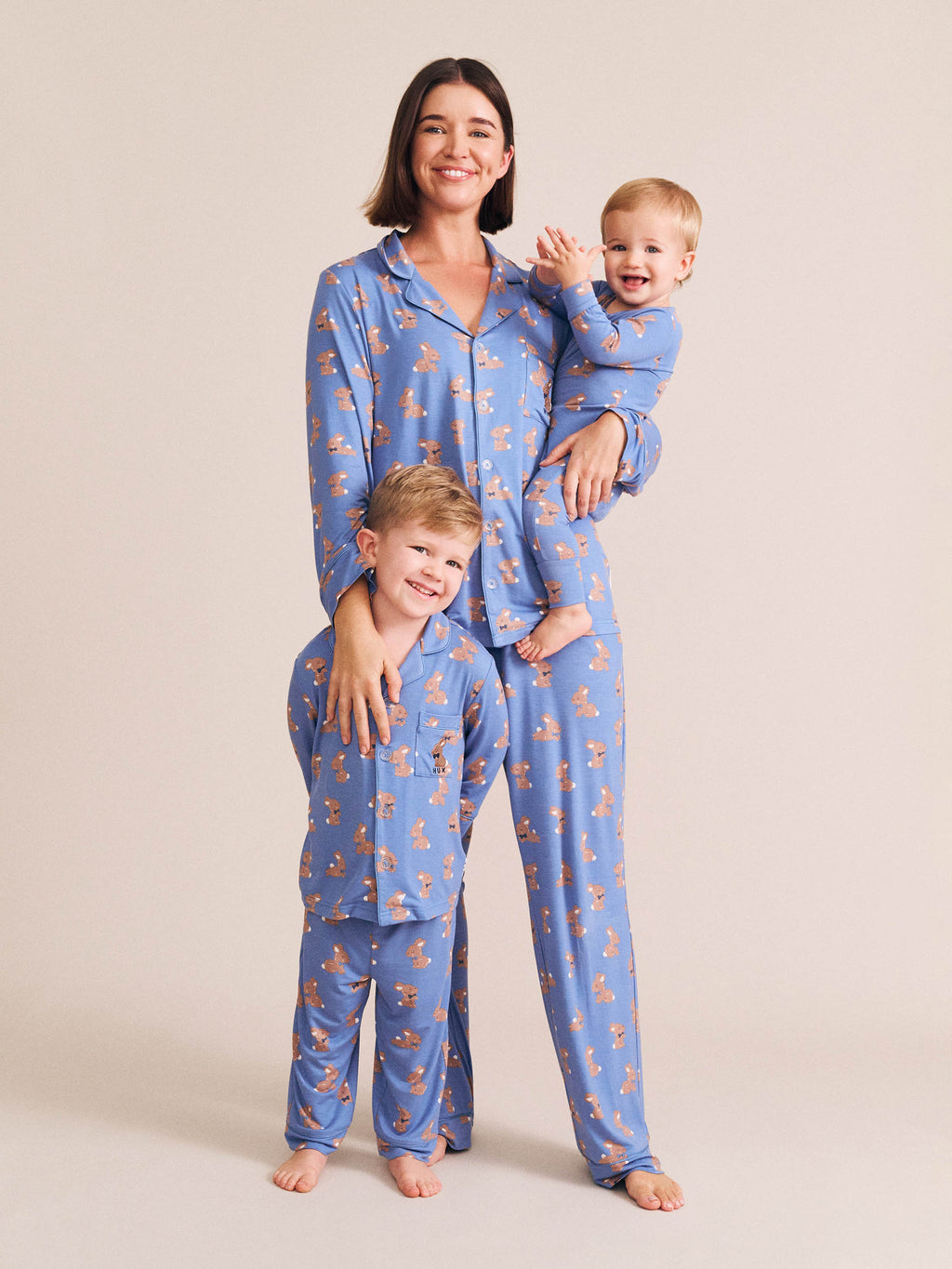 Vintage Blue Bunny Zip Romper