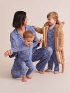 Vintage Blue Bunny Zip Romper