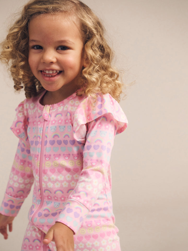 Huxbaby Emoji Rainbow Frill Romper