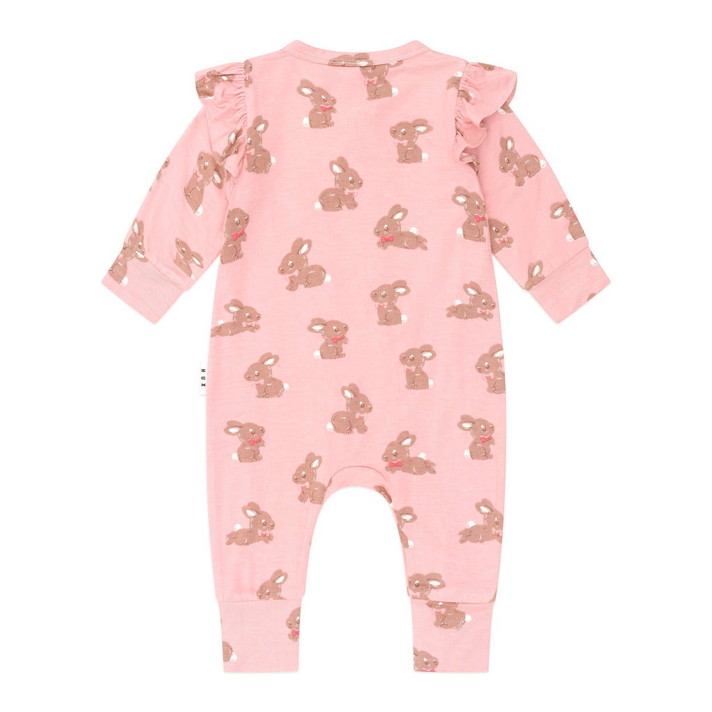 Dusty Pink Bunny Zip Romper