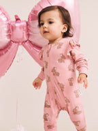 Dusty Pink Bunny Zip Romper
