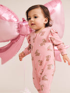 Dusty Pink Bunny Zip Romper