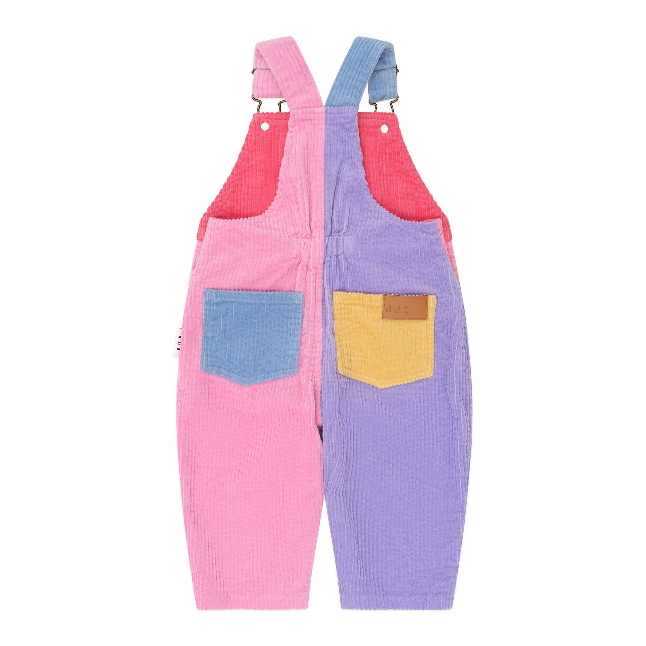 Colour Block Girl Cord Overalls