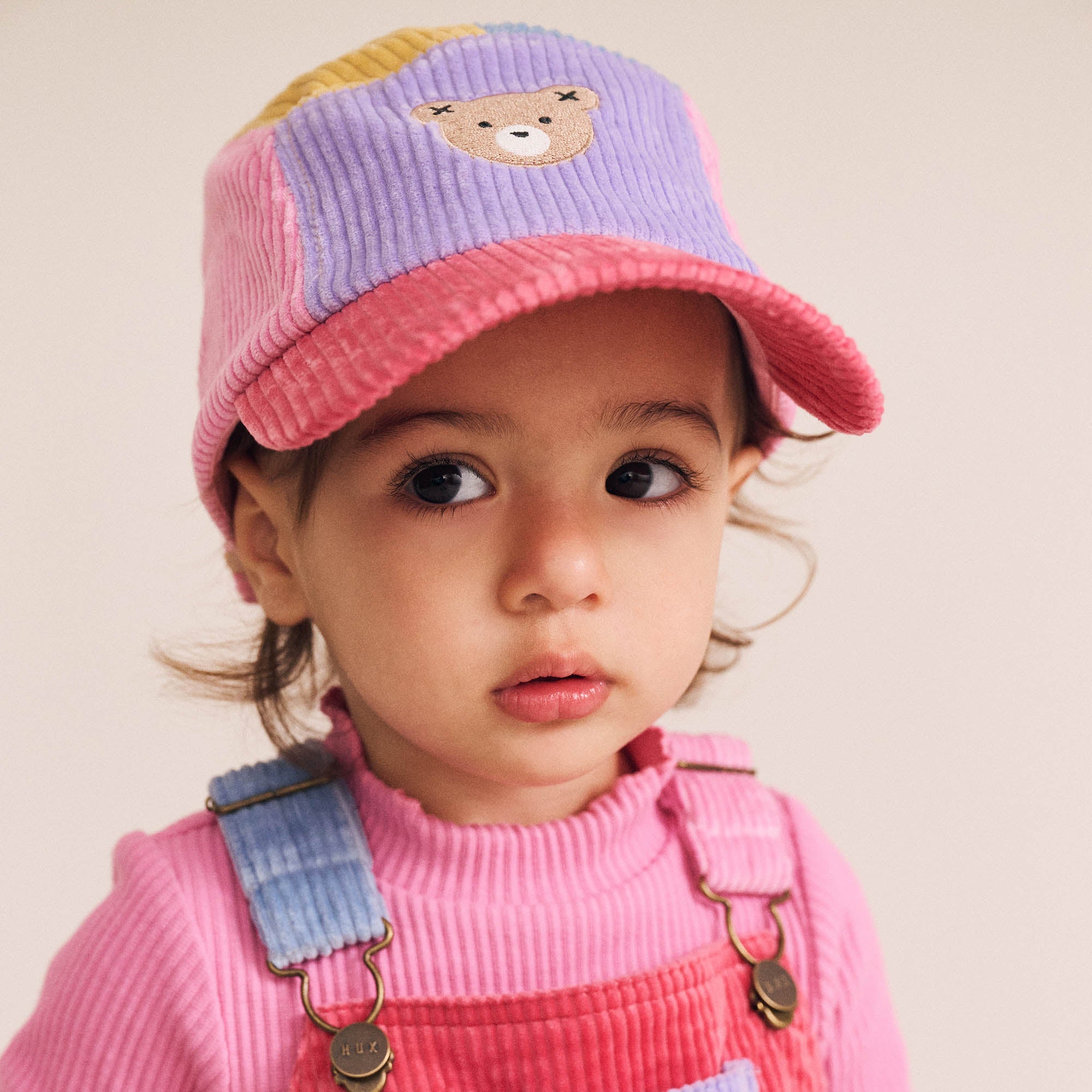Colour Block Girl Cord Overalls
