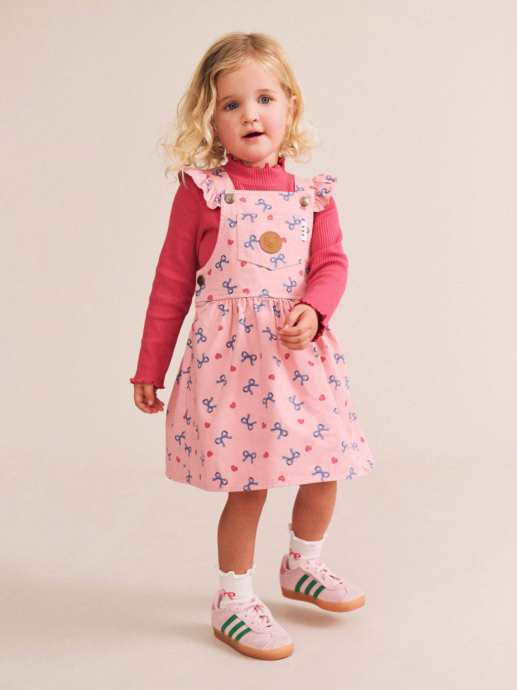 Hearts And Bows Frill Overalls