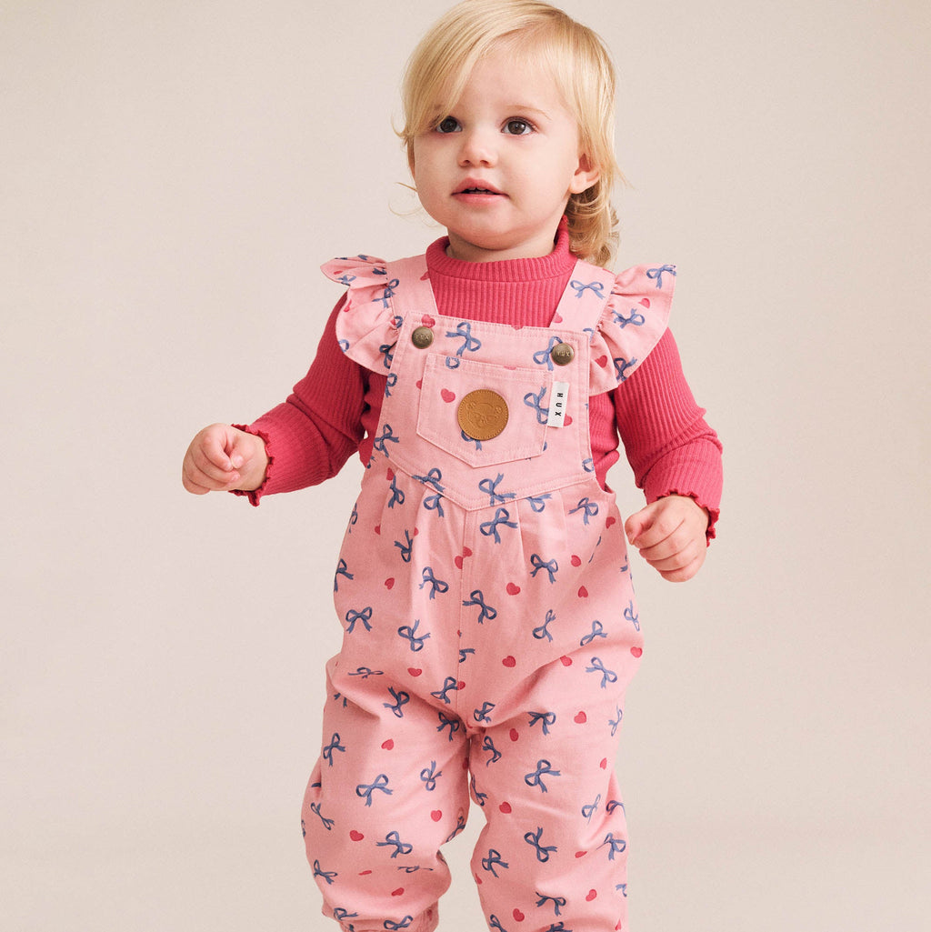 Hearts And Bows Frill Overalls