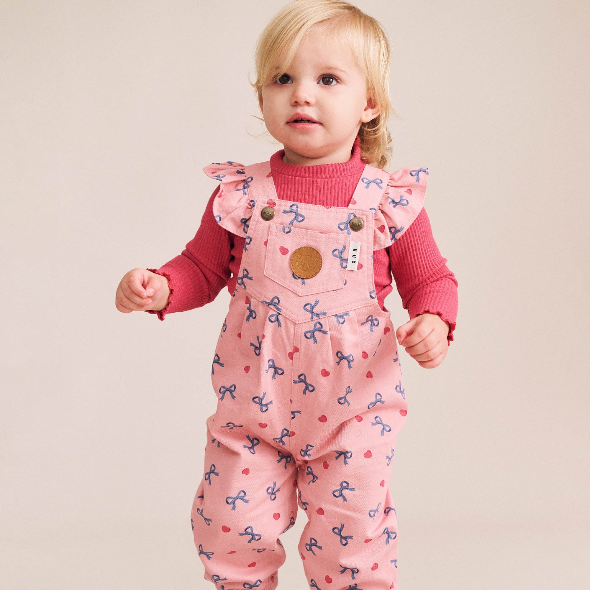 Hearts And Bows Frill Overalls