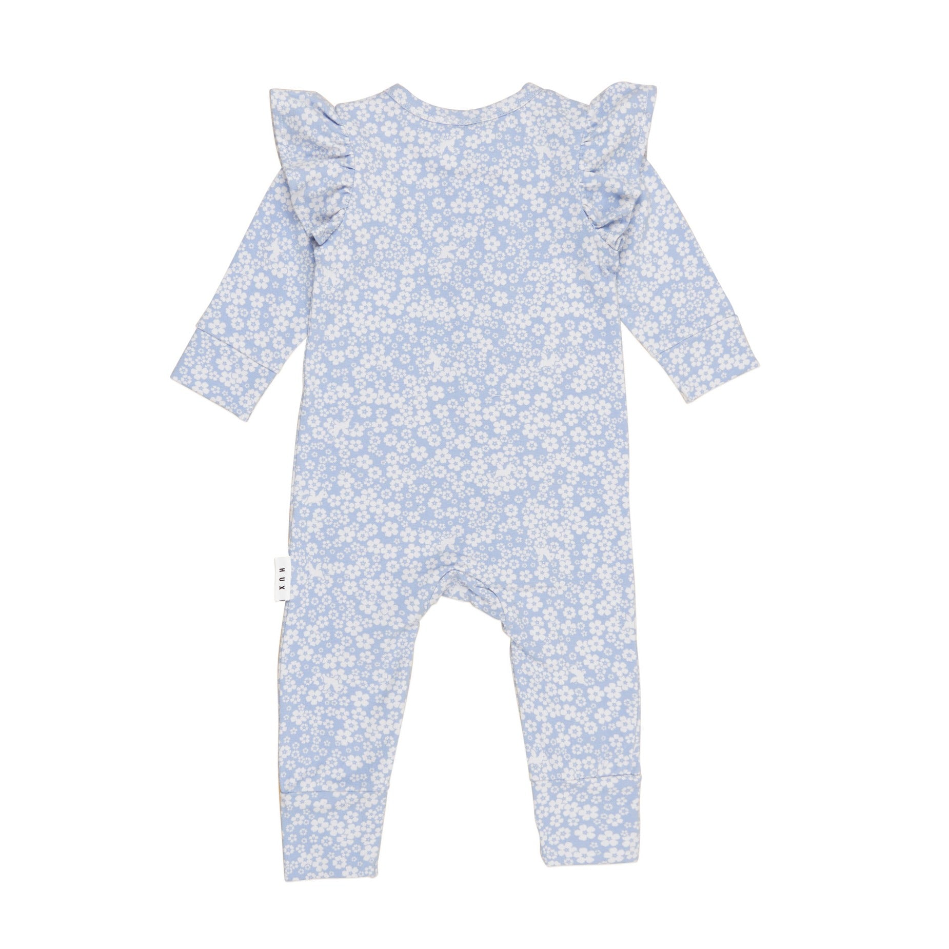 Unicorn Surprise Frill Romper - Dusty Blue