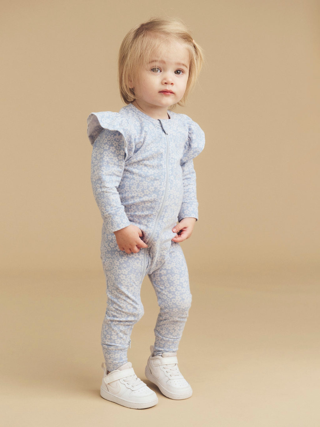 Unicorn Surprise Frill Romper - Dusty Blue