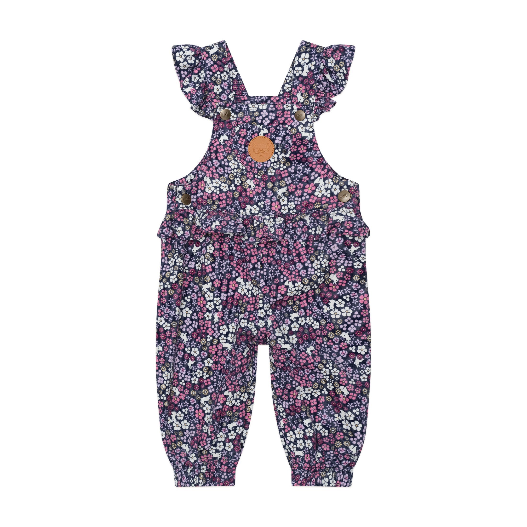 Huxbaby Midnight Flower Garden Frill Overall