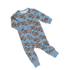 Dino Dog Romper - Mountain Blue