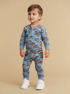 Dino Dog Romper - Mountain Blue