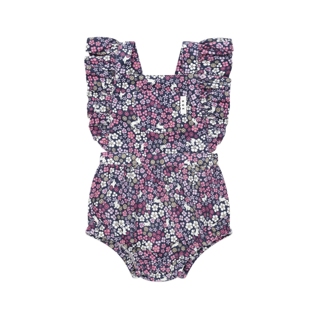 Huxbaby Midnight Flower Garden Frill Playsuit