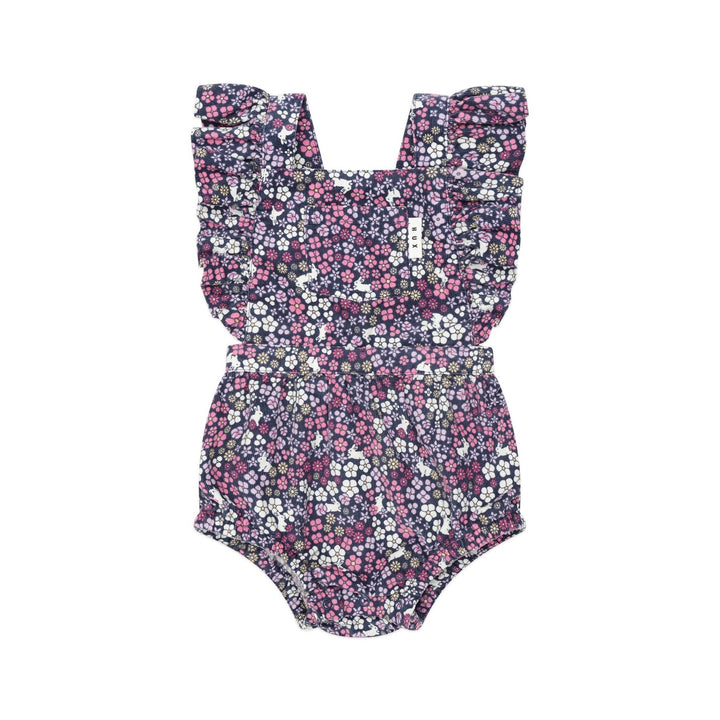 Huxbaby Midnight Flower Garden Frill Playsuit