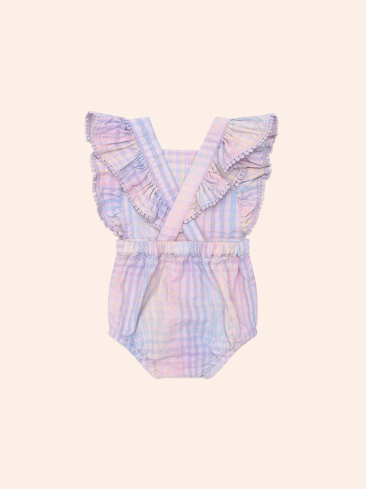 Huxbaby Rainbow Check Frill Playsuit