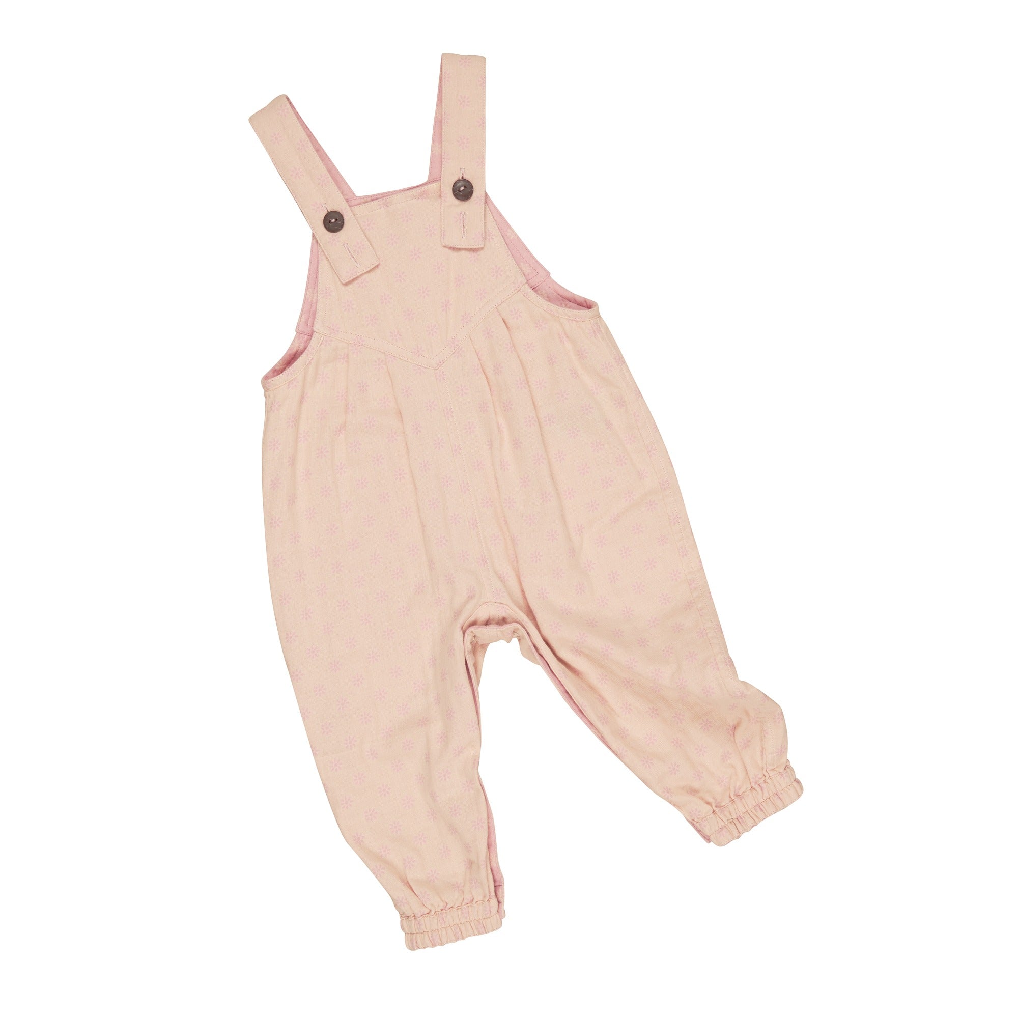 Huxbaby Daisy Reversible Overalls - Dusty Rose + Sunkiss