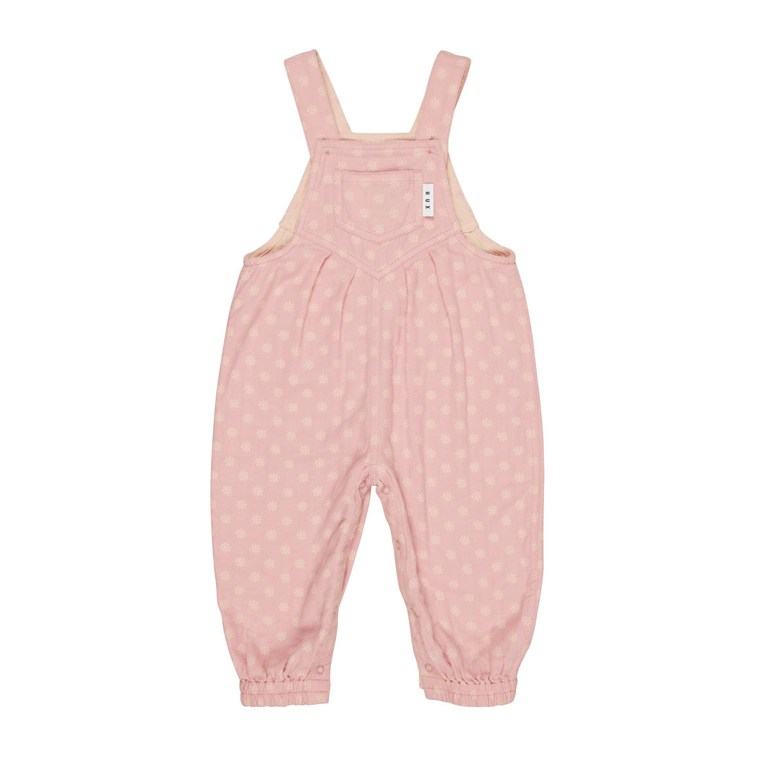 Huxbaby Daisy Reversible Overalls - Dusty Rose + Sunkiss