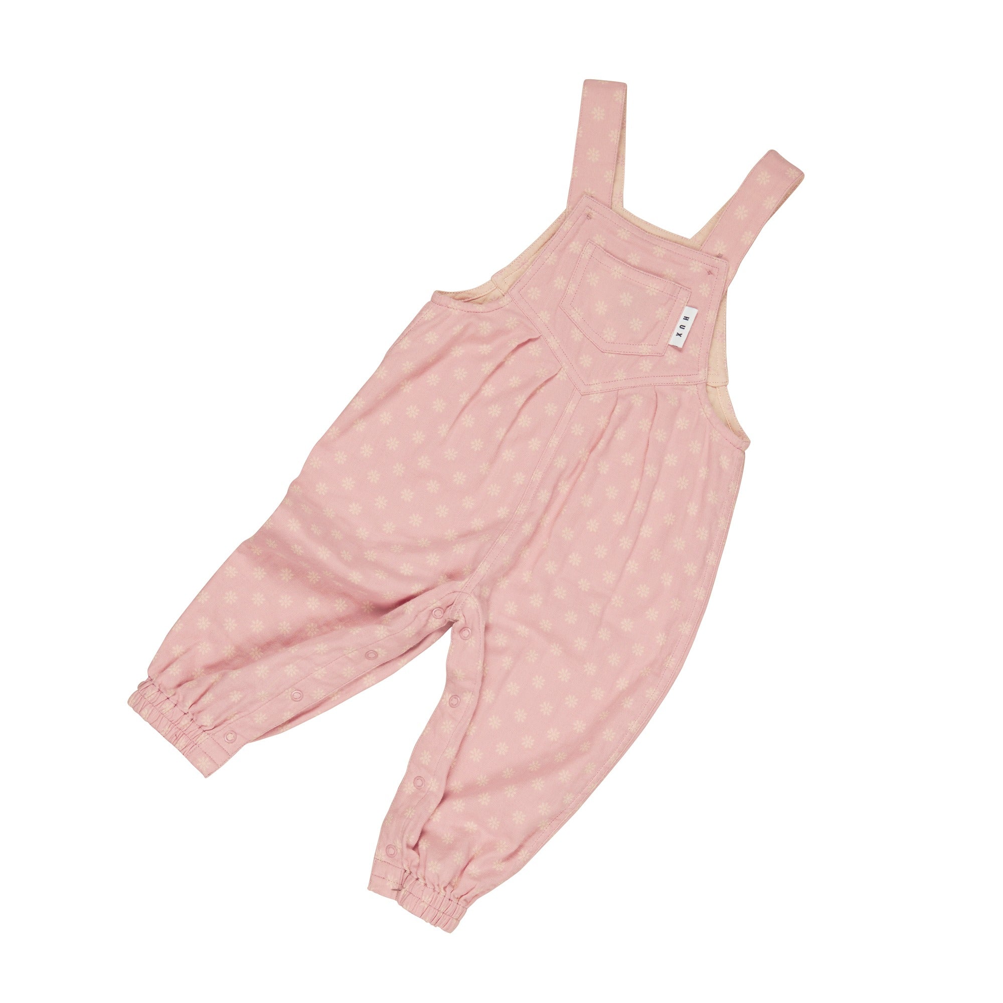 Huxbaby Daisy Reversible Overalls - Dusty Rose + Sunkiss