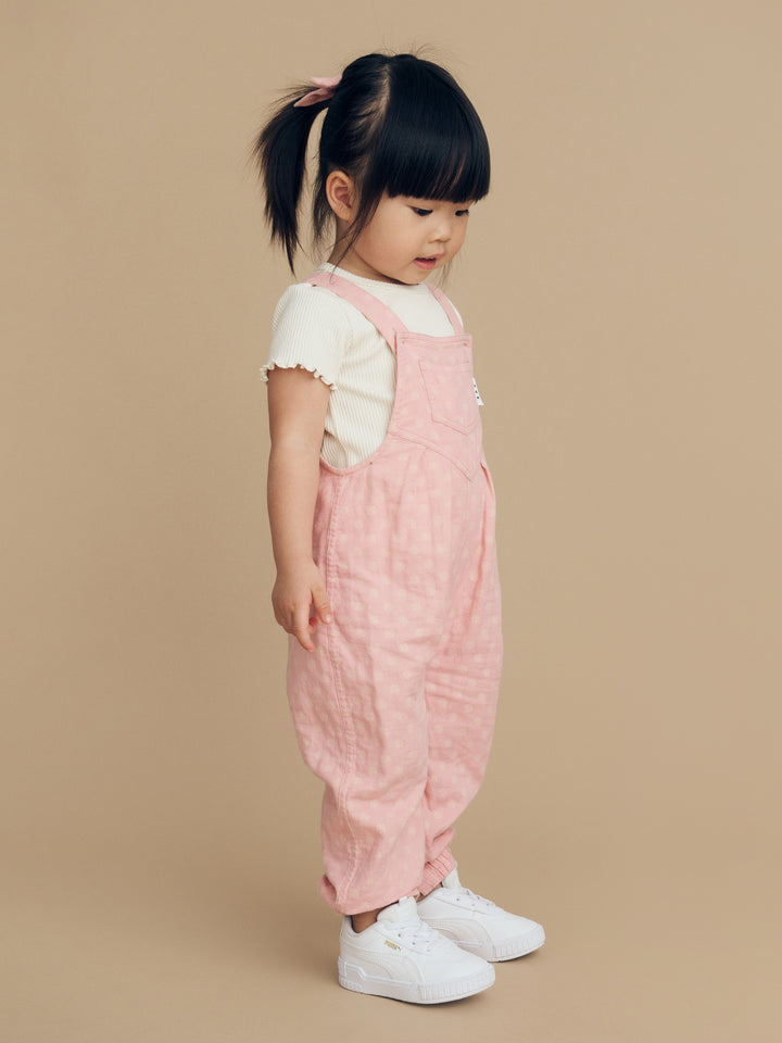 Huxbaby Daisy Reversible Overalls - Dusty Rose + Sunkiss