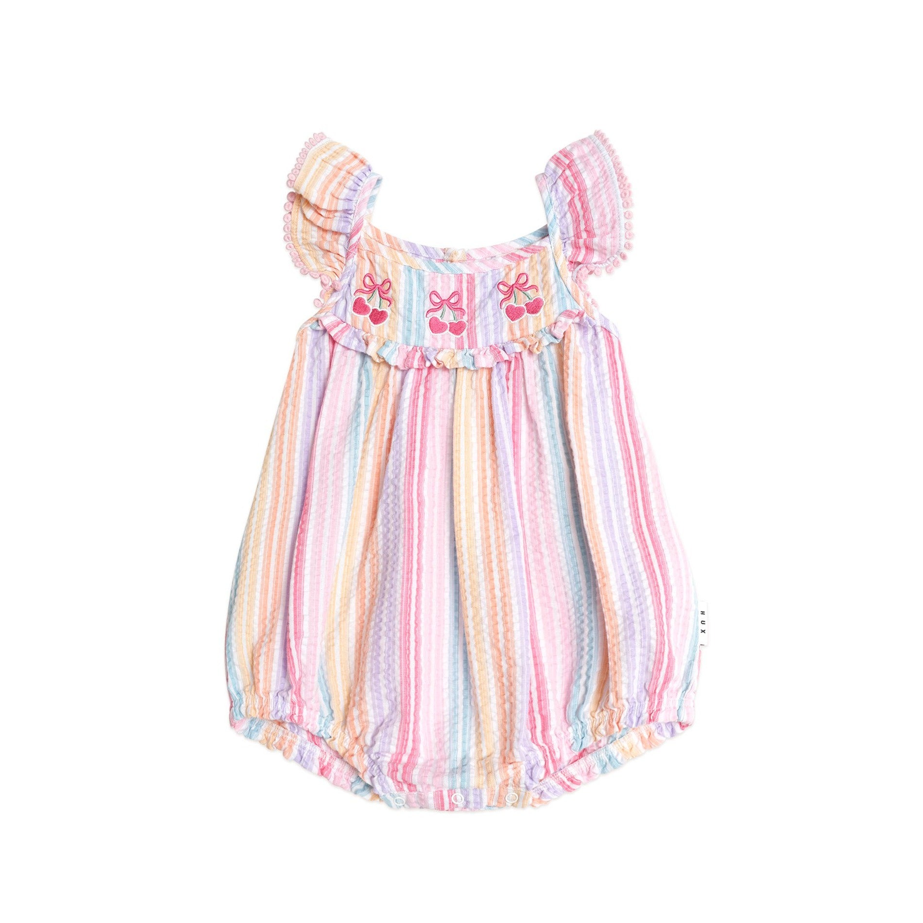 Huxbaby Rainbow Stripe Frill Playsuit