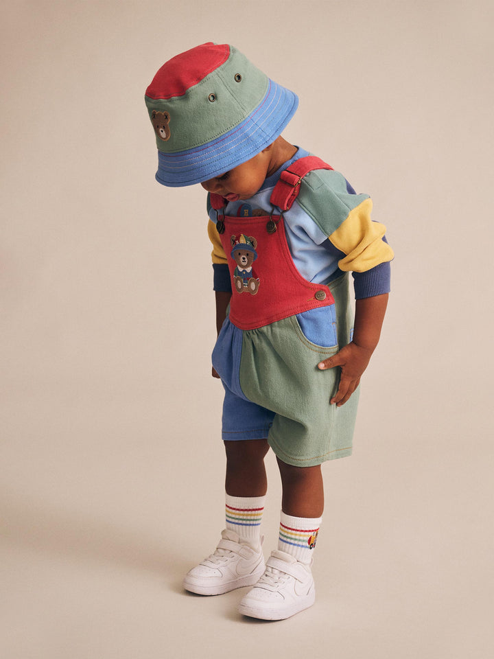 Huxbaby Denim Short Overalls Multicolour
